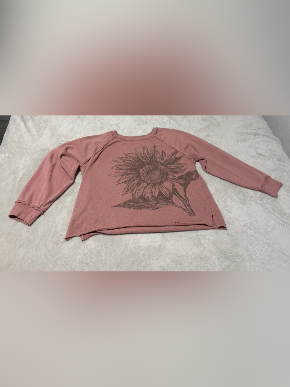 Maurice’s Mauve Sunflower Long Sleeve Top Size M
